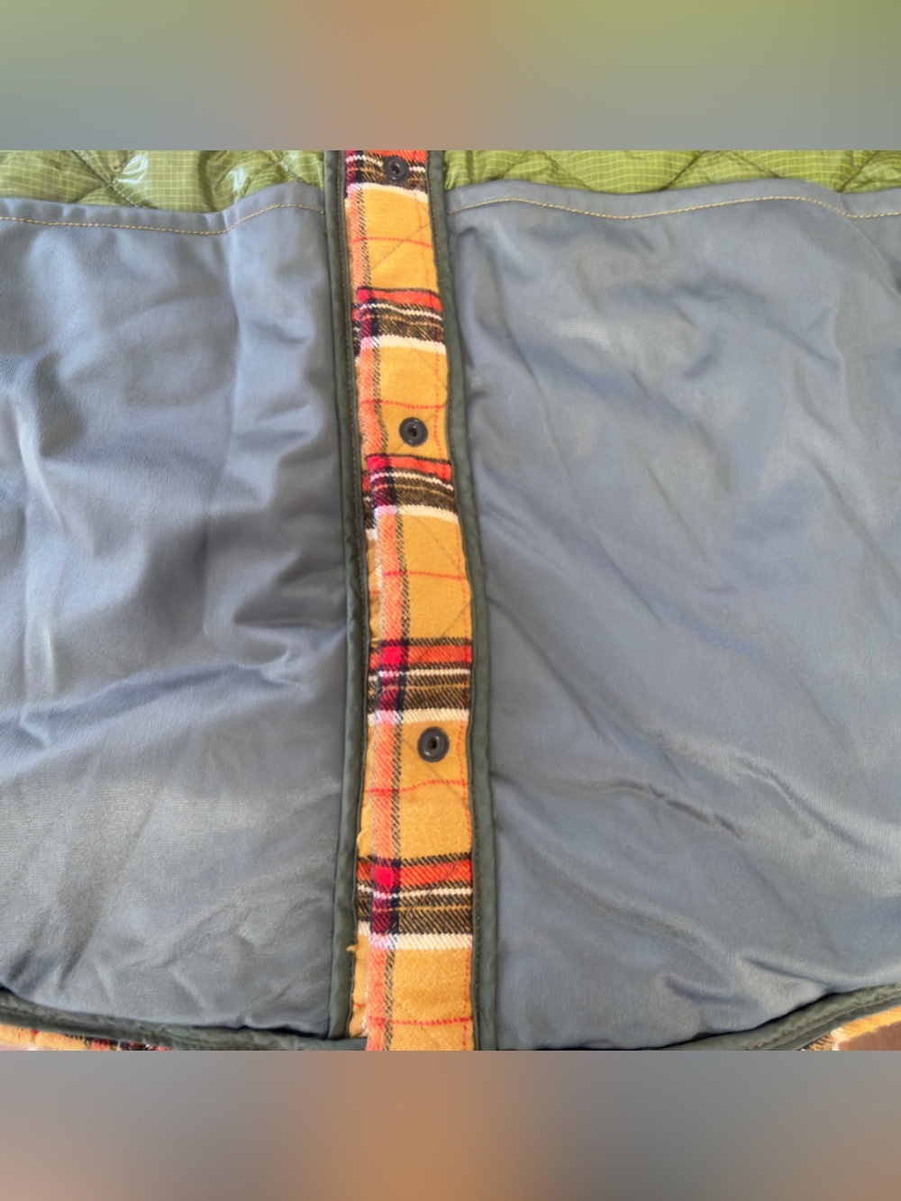 Hackberry Relwen Tan Red Plaid Quilted Flannel Shirt Jacket - Picture 5 of 13